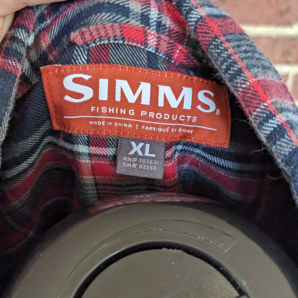 Simms XL flannel fishing shirt